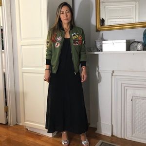 Bomber quilted  jacket with patches